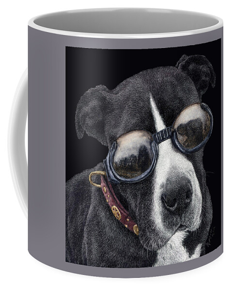 Dog Art Coffee Mug featuring the drawing Style by Ann Ranlett