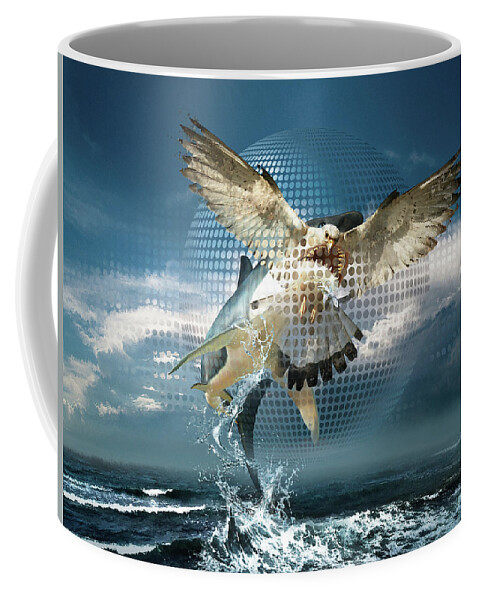 Digital Art Coffee Mug featuring the digital art Subliminal Message or Optical Illusion of Conscious Perception by George Grie