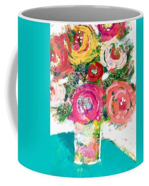 Floral Coffee Mug featuring the painting Summer Bouquet- Art by Linda Woods by Linda Woods
