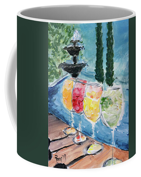 Wine Coffee Mug featuring the painting Summer Wine by Roxy Rich