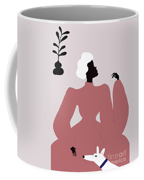 Woman Coffee Mug featuring the digital art Sunday Afternoon by Yi Xiao Chen