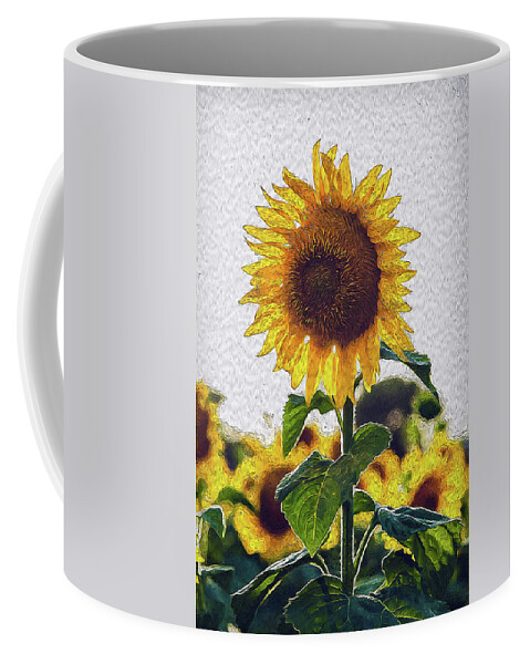 Maryland Coffee Mug featuring the painting Sunflowers Paradise - 04 by AM FineArtPrints