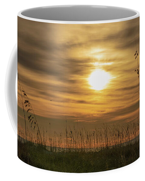Sunrise Coffee Mug featuring the photograph Sunrise Between Sea Grass No. 0408 by Dennis Schmidt
