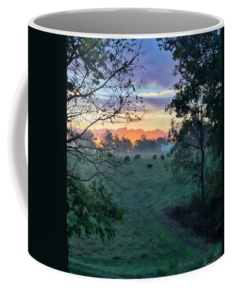 Cows Coffee Mug featuring the photograph Sunrise Breakfast by Andrea Platt