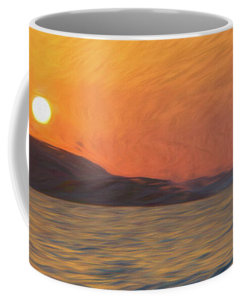 Sun Coffee Mug featuring the digital art Sunrise in Ibiza by Rick Deacon