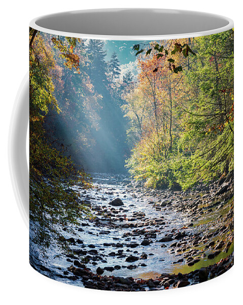 Smokey Mountains Coffee Mug featuring the photograph Sunrise In The Heart Of The Smokey Mountains by Doug Sturgess