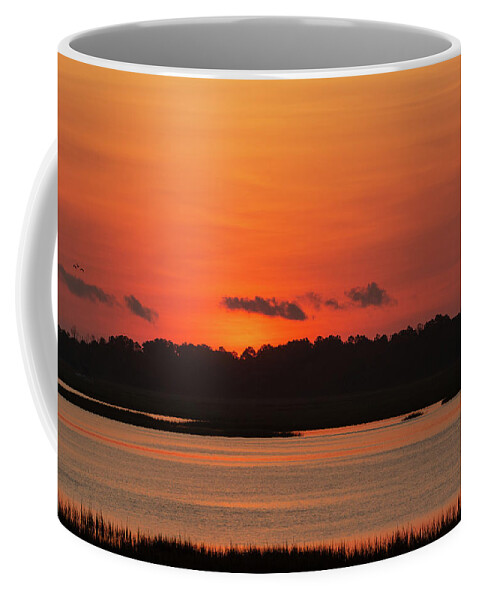 Murrells Inlet Coffee Mug featuring the photograph Sunrise Over Drunken Jack Island by D K Wall