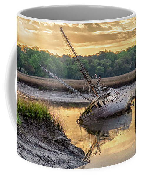 Lowcountry Coffee Mug featuring the photograph Sunrise Shipwreck by Scott Hansen