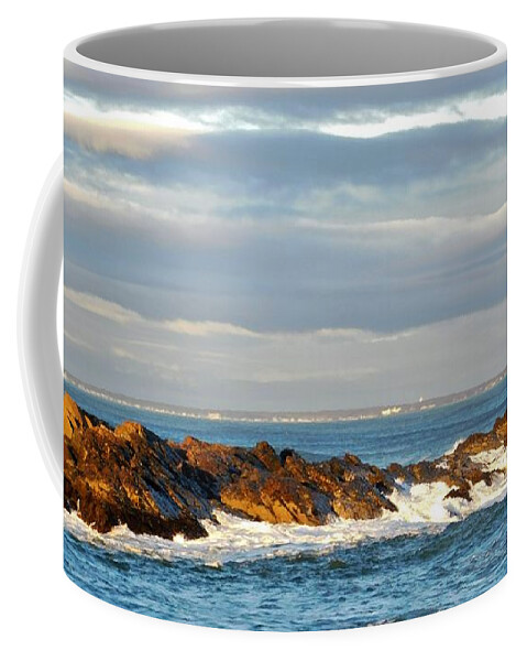 Sea Coffee Mug featuring the photograph - sunset at Perkins Cove, ME by THERESA Nye