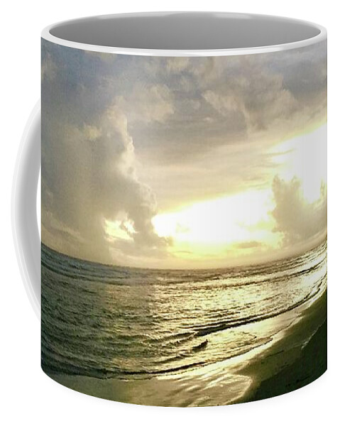 Sunset At The Beach Coffee Mug featuring the photograph Sunset at the Beach by Flavia Westerwelle