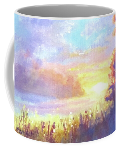 Sunset Coffee Mug featuring the painting Sunset by Karen Ilari