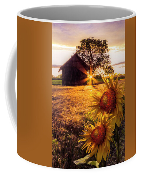 Barns Coffee Mug featuring the photograph Sunset Longing by Debra and Dave Vanderlaan