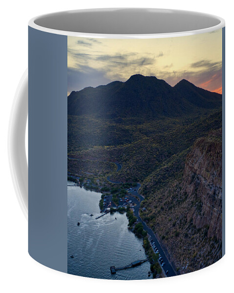 Sunsets Coffee Mug featuring the photograph Sunset On Saguaro Lake by Anthony Giammarino