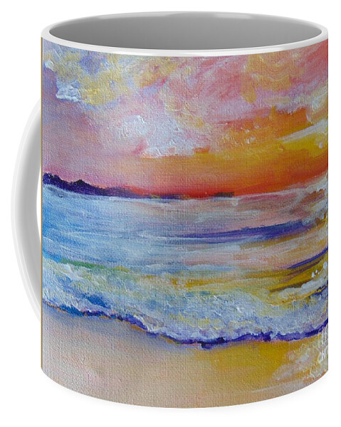 Gulf Of Mexico Coffee Mug featuring the painting Sunset on the Gulf by Saundra Johnson