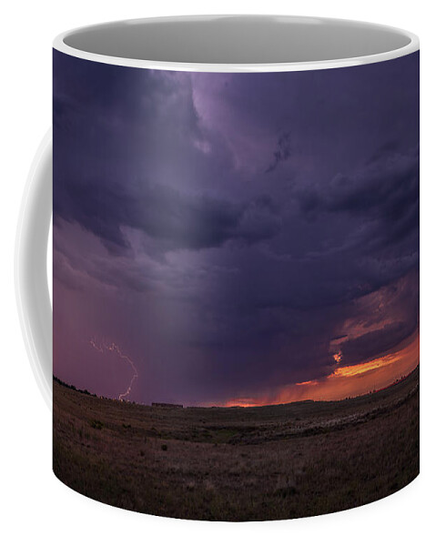 Sunset Coffee Mug featuring the photograph Sunset Strike by Aaron Burrows