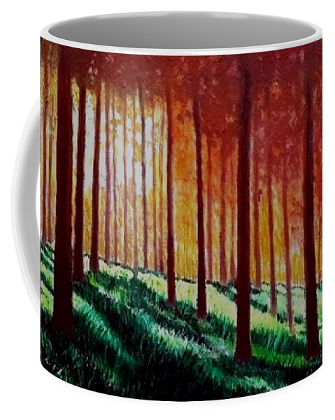 Trees Coffee Mug featuring the painting Sunset Trees by Stan Hamilton