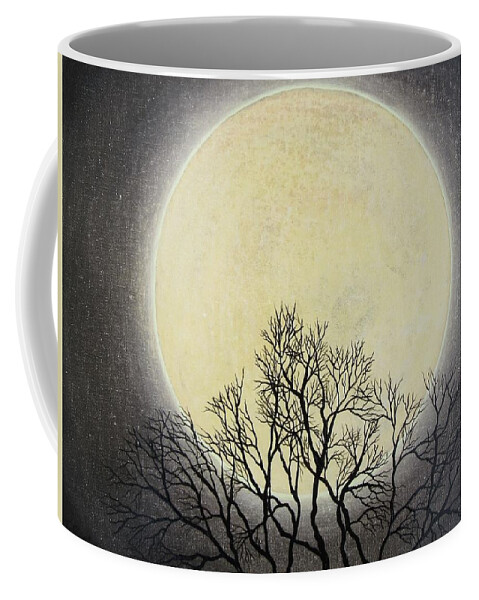 Super Coffee Mug featuring the mixed media Super Moon by Tammy Oliver