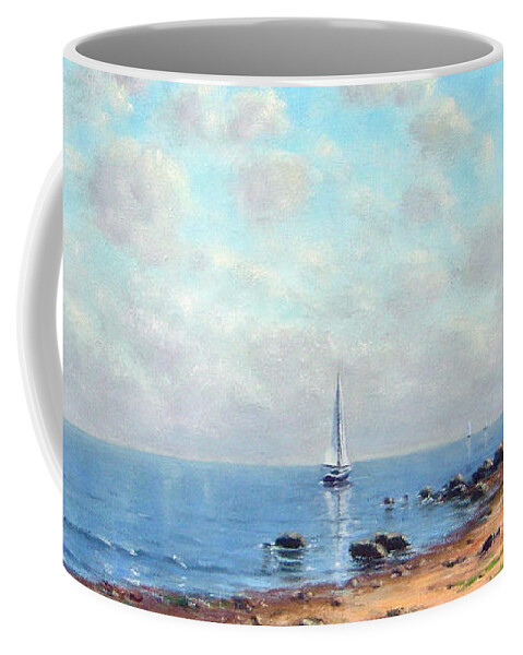 Landscape Coffee Mug featuring the painting Superior Sailing by Rick Hansen