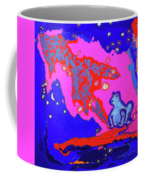 Frogs Coffee Mug featuring the painting Supper on the Patio by Adele Bower