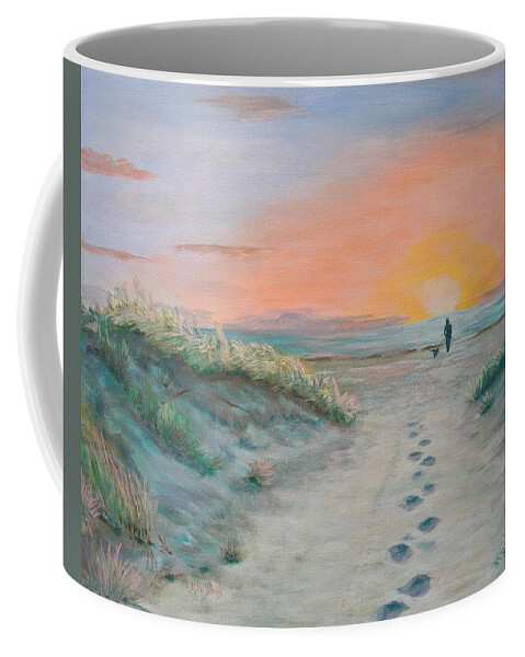 Sunrise Coffee Mug featuring the painting Surfside Beach Too by Mike Jenkins