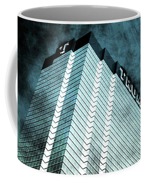 Donald Trump Building Coffee Mug featuring the digital art Surrounded By Darkness by Az Jackson