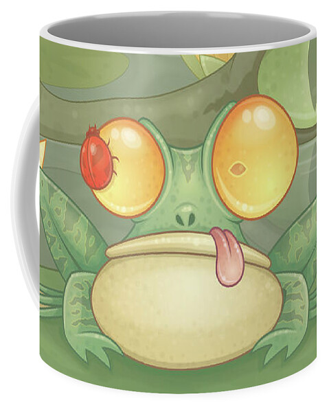 Frog Coffee Mug featuring the digital art Swamp Snack by John Schwegel