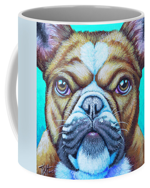 French Bulldog Coffee Mug featuring the painting Sweet Heart Bulldog by Tish Wynne
