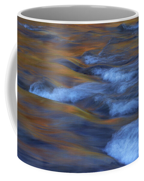 Abstract Coffee Mug featuring the photograph Swift River With Autumnal Colour White by Nhpa