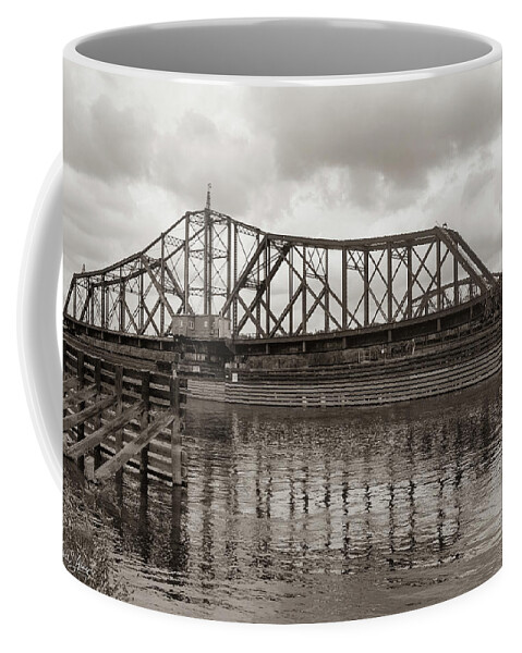 Swing Bridge Coffee Mug featuring the photograph Swing Bridge Two by Phil S Addis