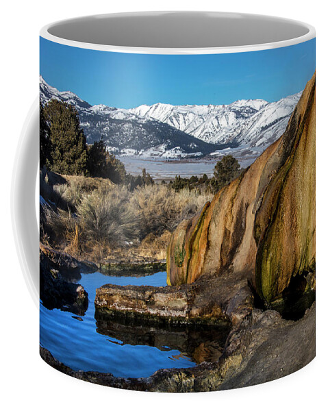  Coffee Mug featuring the photograph Travertine hot spring by John T Humphrey
