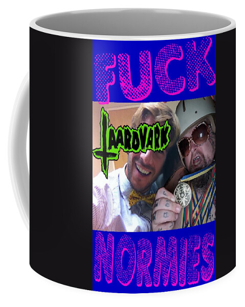 Ryan Almighty Coffee Mug featuring the digital art Taardvark - Fuck Normies by Ryan Almighty