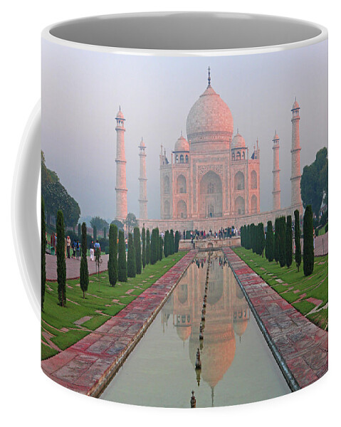 Estock Coffee Mug featuring the digital art Taj Mahal At Dawn India by Gunter Grafenhain
