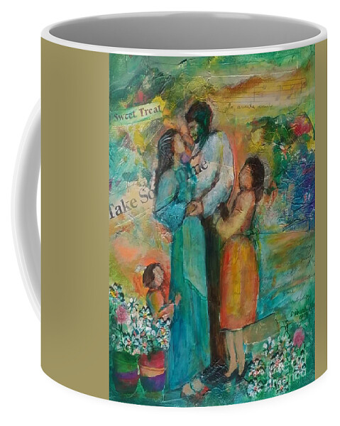 Collage Coffee Mug featuring the mixed media Take Some Time by Deborah Nell