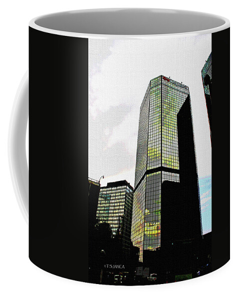 Tall Building Lots Of Windows Coffee Mug featuring the digital art Tall Building Lots Of Windows by Tom Janca