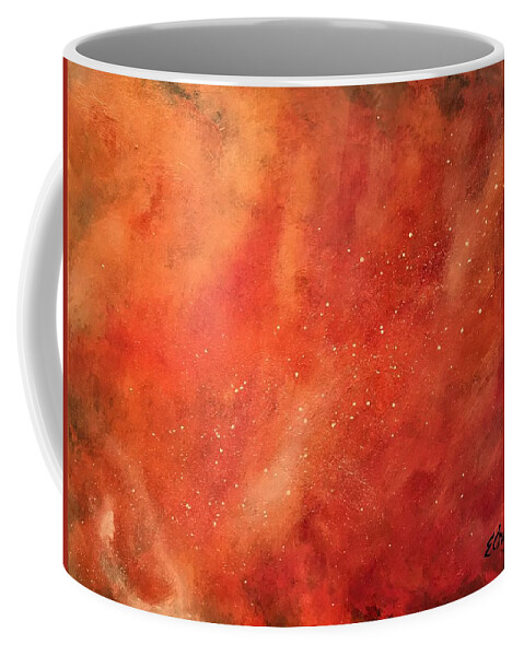 Orange Coffee Mug featuring the painting Tangerine Nebula Cloud by Esperanza Creeger
