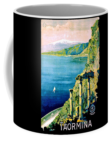 Taormina Coffee Mug featuring the digital art Taornina by Long Shot
