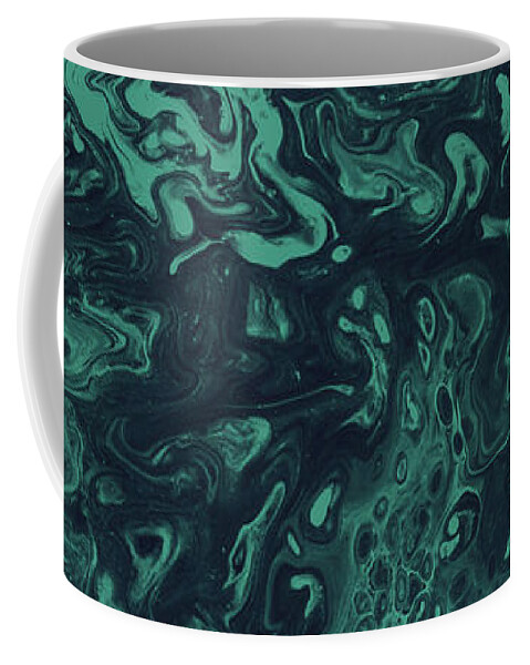 Fluid Coffee Mug featuring the painting Teal Smoke by Jennifer Walsh