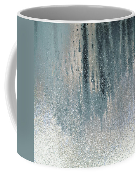 Teal Coffee Mug featuring the mixed media Teal Summer Woods II by M. Mercado