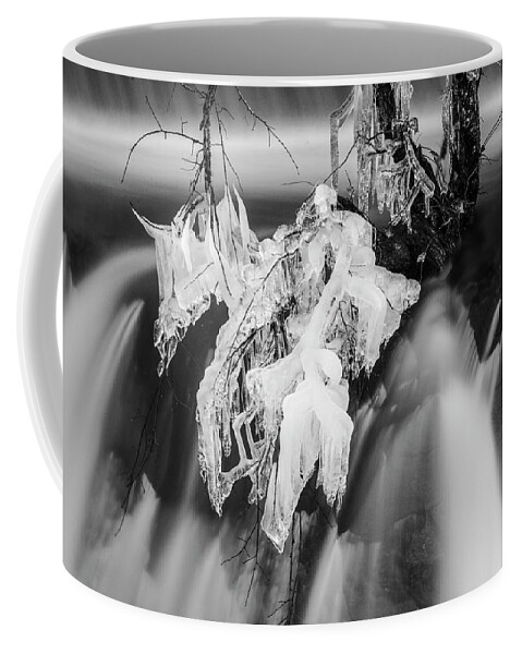 10 Mile River Coffee Mug featuring the photograph Ten Mile River VII Hunts Mills BW by David Gordon