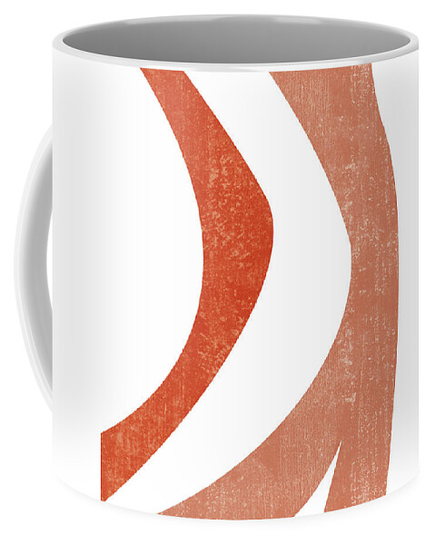 Terracotta Coffee Mug featuring the mixed media Terracotta Art Print 5 - Terracotta Abstract - Modern, Minimal, Contemporary Print - Burnt Orange by Studio Grafiikka