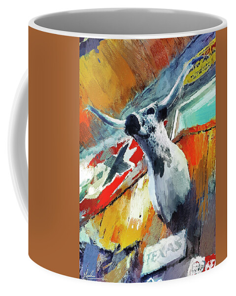 Texas Coffee Mug featuring the photograph Texas Steer by GW Mireles