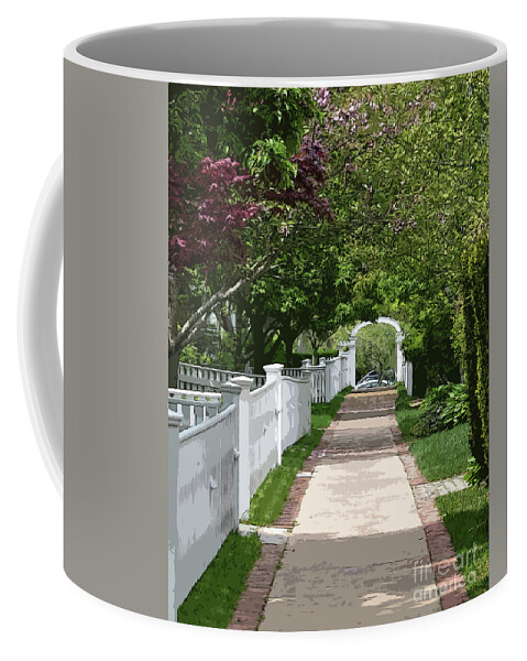 Picket-fence Coffee Mug featuring the digital art The Arbor by Kirt Tisdale