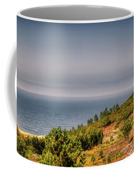 Atlantic Coffee Mug featuring the photograph The Atlantic Ocean from Famalicao, Nazare Portugal by Micah Offman