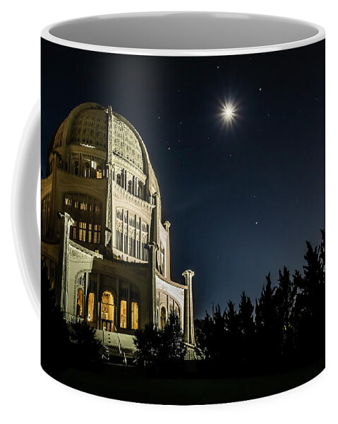 Bahai's Temple Coffee Mug featuring the photograph The Bahais Temple on a starry night by Sven Brogren