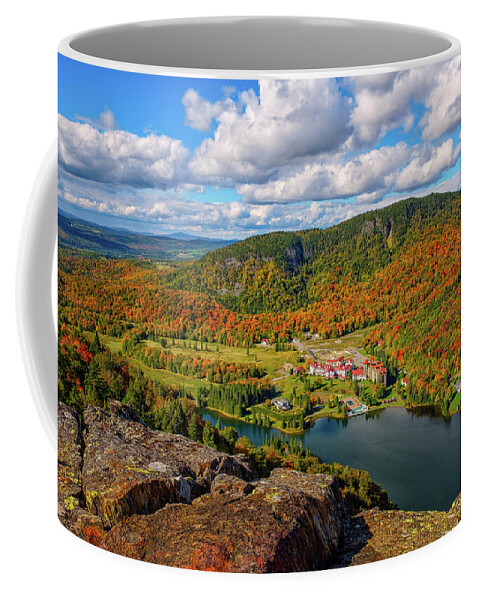 New Hampshire Coffee Mug featuring the photograph The Balsams Resort Autumn. by Jeff Sinon