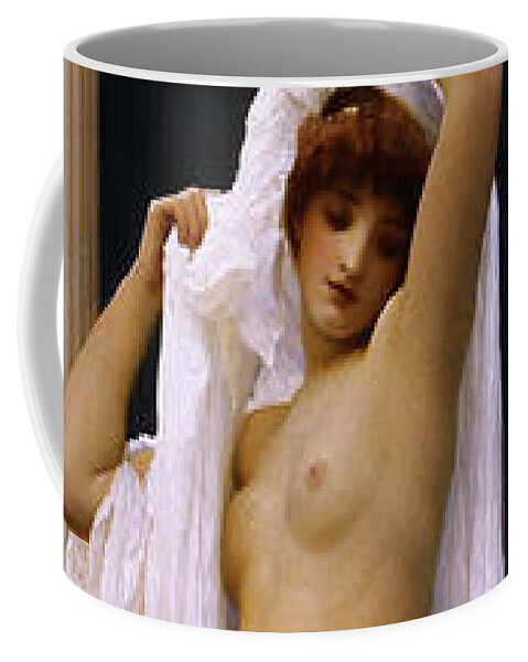 The Bath Of Psyche Coffee Mug featuring the painting The Bath of Psyche by Frederic Leighton by Rolando Burbon