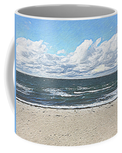 Falmouth Ma Coffee Mug featuring the digital art The Beach at Falmouth by Steve Glines