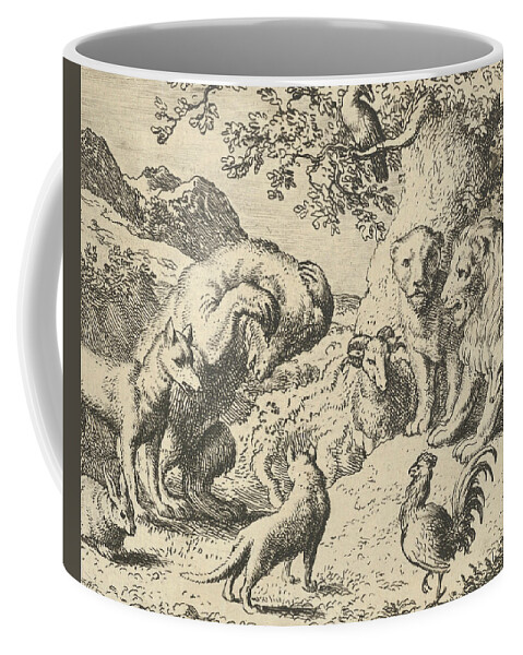 17th Century Art Coffee Mug featuring the relief The Bear Seeks Justice from the Lion Against Renard by The Bear Seeks Justice from the Lion Against Renard