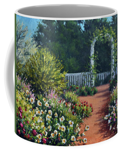 Garden Scene Coffee Mug featuring the painting The Beautiful Garden by Rick Hansen
