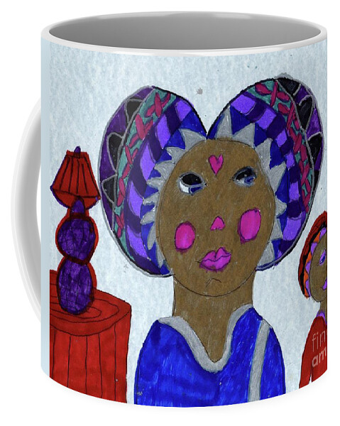 Colorful Piece Of Mother And Daughter Coffee Mug featuring the mixed media The Beauty of Color by Elinor Helen Rakowski